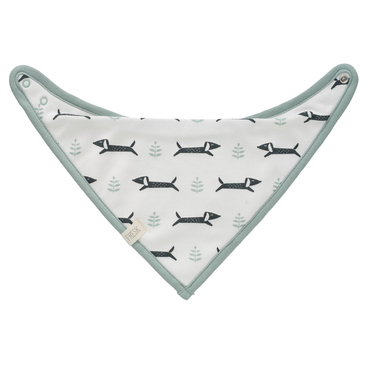 Bandana bib Dachsy by Fresk - Organic Cotton - Teckel Print - GOTS Certified