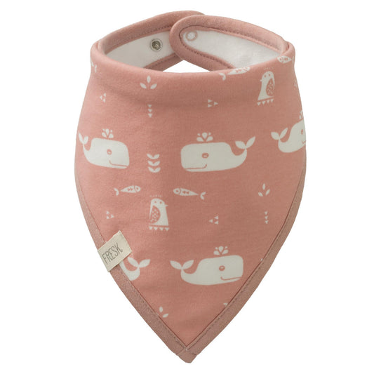 Fresk Organic Cotton Bandana - Whale Print - Baby Bib for Drooling and Teething