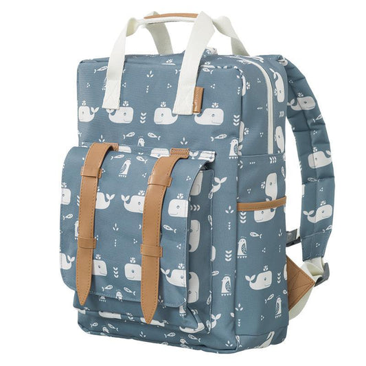 Fresk Whale Large Backpack - Recycled PET Bottles - Leather Details - 36 x 26 x 10 cm