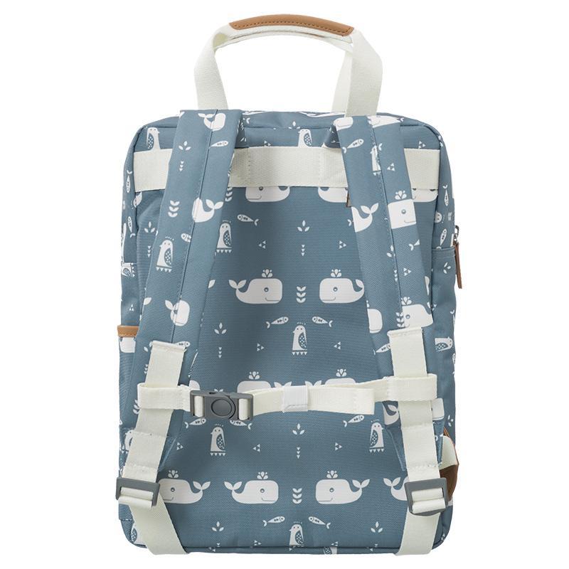 Fresk Whale Large Backpack - Recycled PET Bottles - Leather Details - 36 x 26 x 10 cm