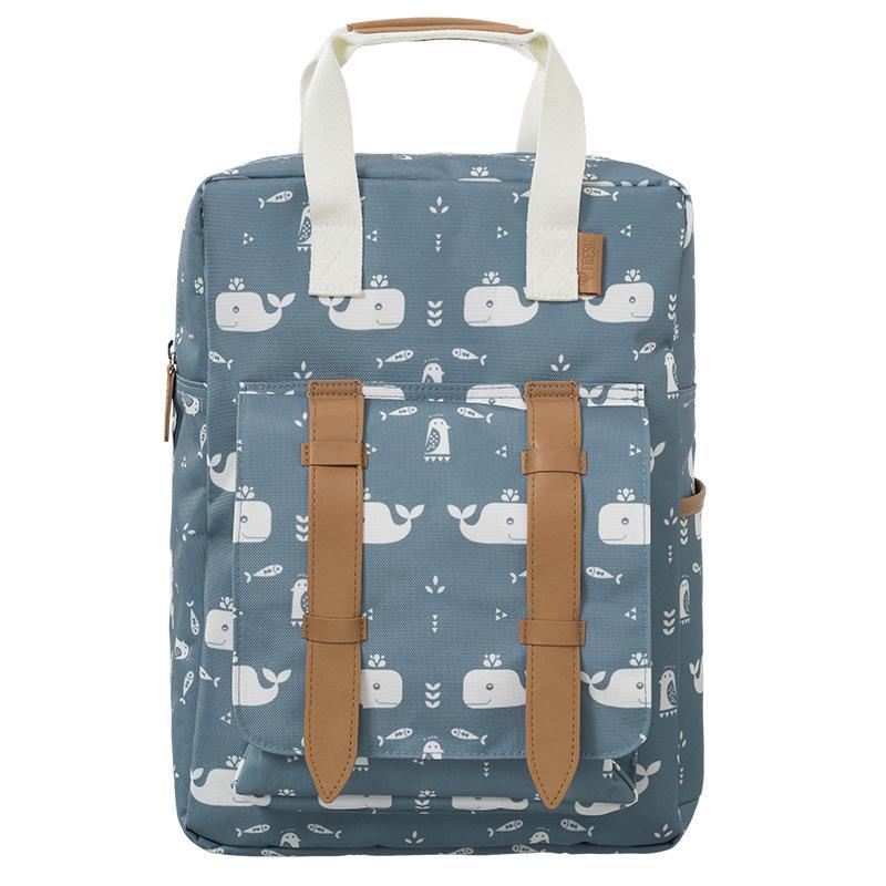 Fresk Whale Large Backpack - Recycled PET Bottles - Leather Details - 36 x 26 x 10 cm