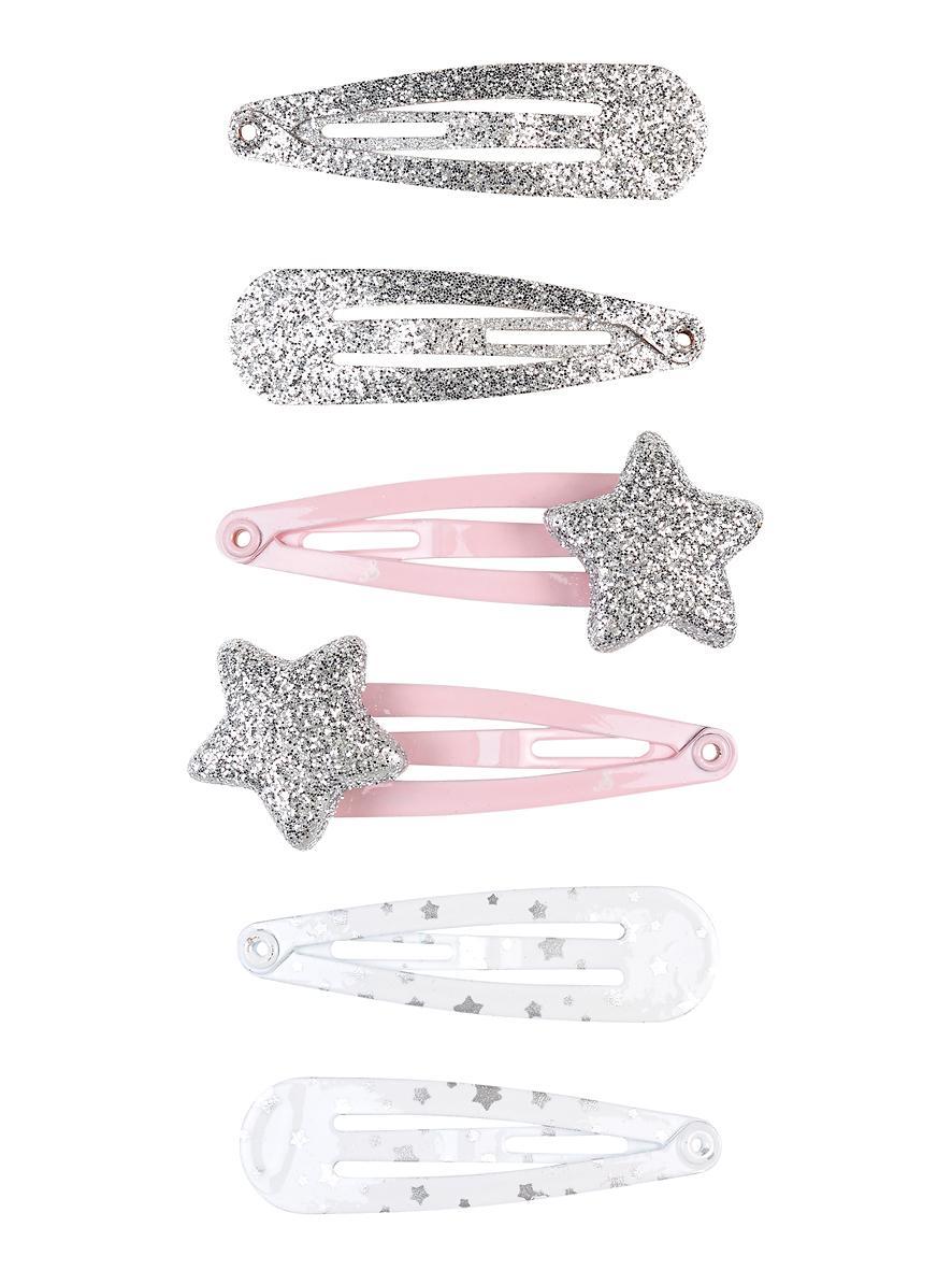 Set de 6  barrettes Julie étoiles - argent