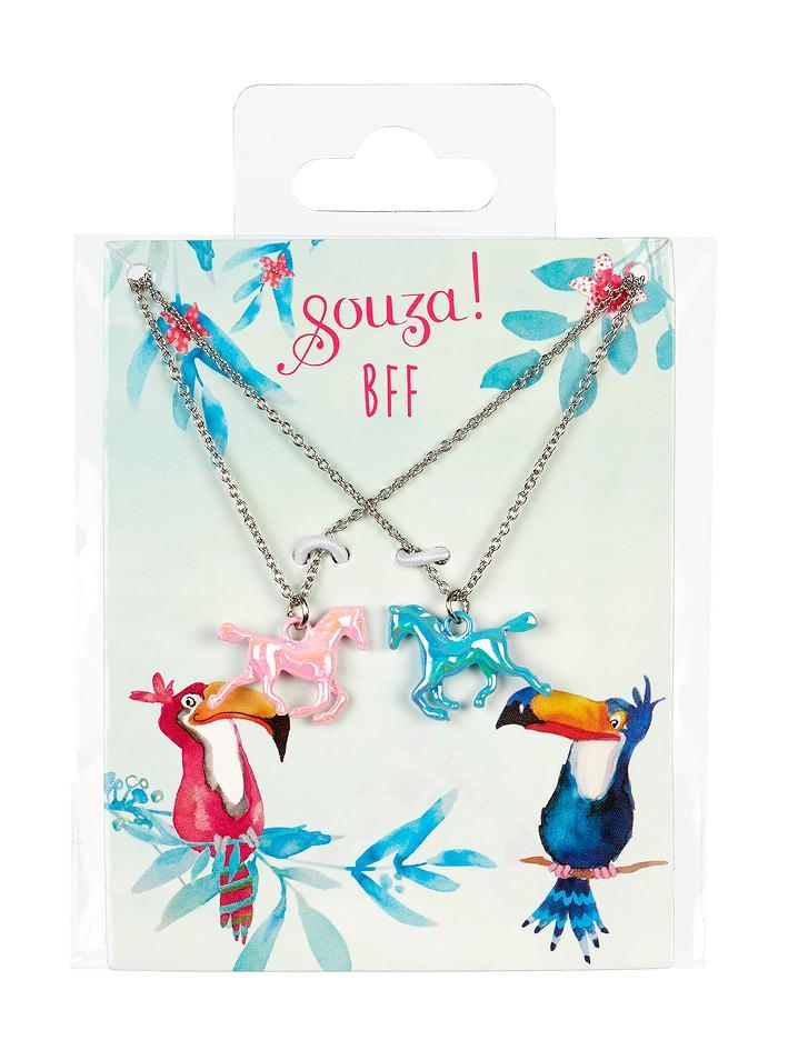 Set Best Friends Forever cheval - 2 colliers argent