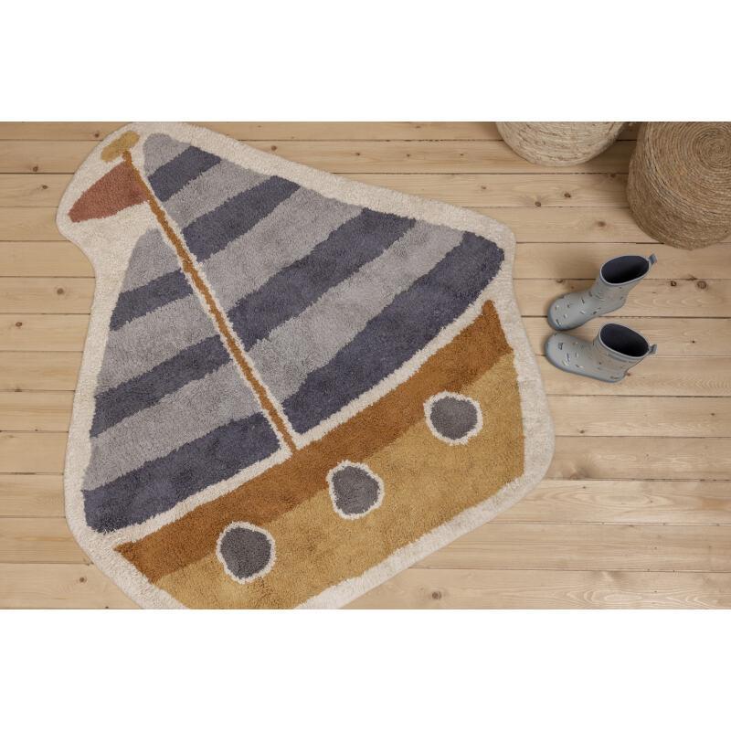 Tapis motif bateau 105x120 cm - Little Dutch