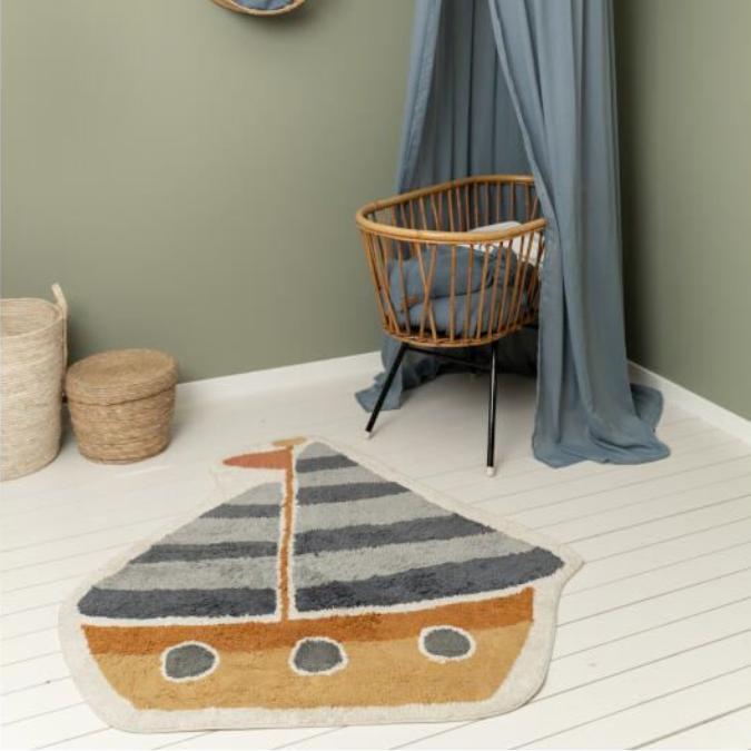 Tapis motif bateau 105x120 cm - Little Dutch