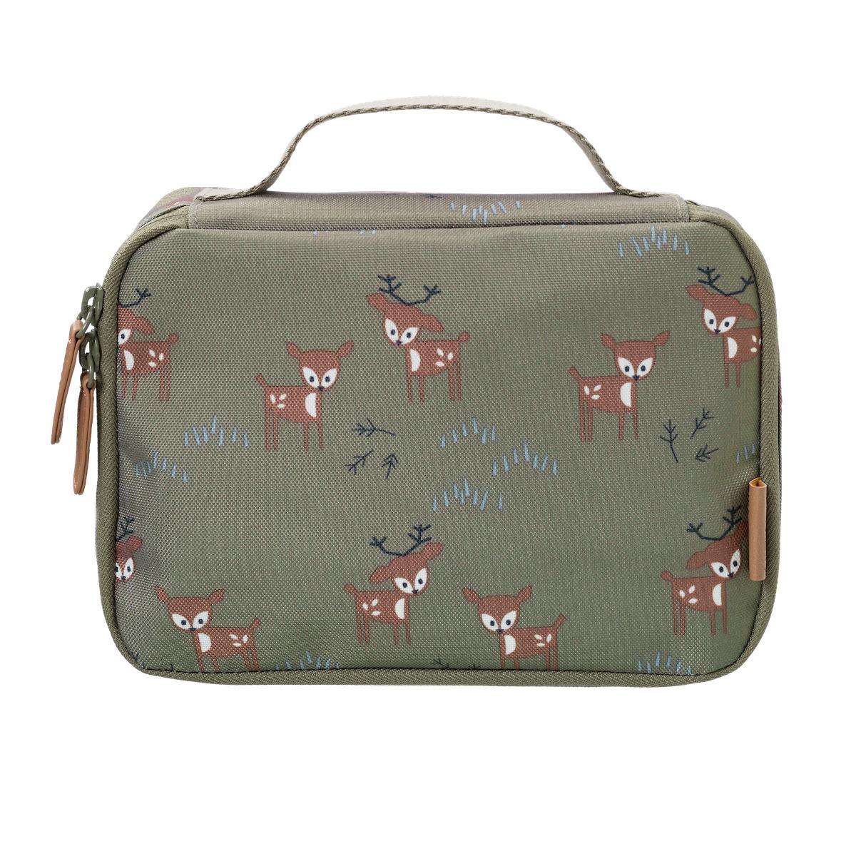 Fresk Deer Olive Insulated Lunch Bag - 22 x 15 x 6 cm - Made from 100% Recycled PET Bottles - Easy to Clean