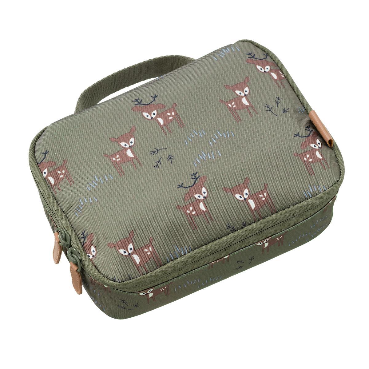 Fresk Deer Olive Insulated Lunch Bag - 22 x 15 x 6 cm - Made from 100% Recycled PET Bottles - Easy to Clean