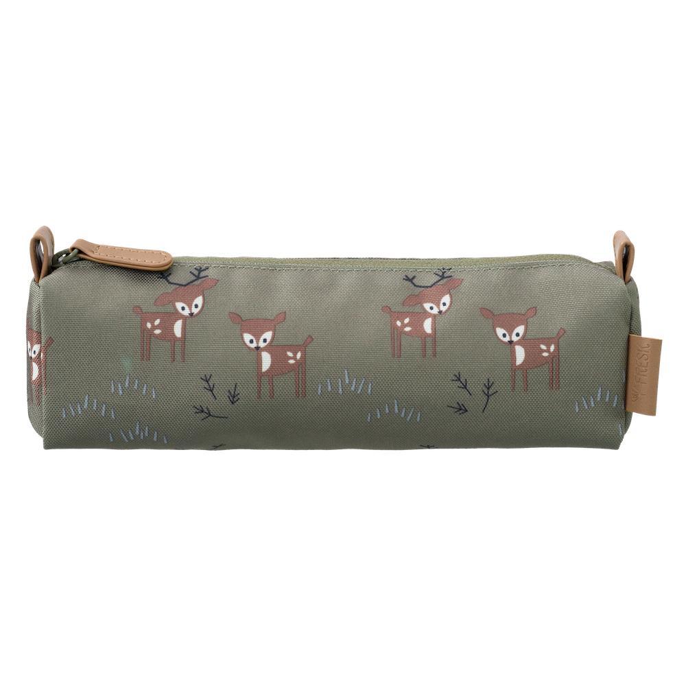 Trendy Plumier - Deer olive by Fresk - 22 x 7 x 6 cm - Made from 100% recycled PET bottles - Easy to clean with a damp cloth