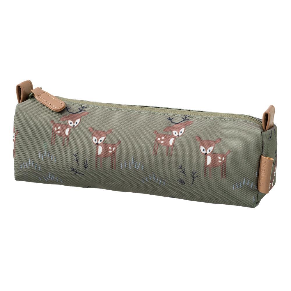 Trendy Plumier - Deer olive by Fresk - 22 x 7 x 6 cm - Made from 100% recycled PET bottles - Easy to clean with a damp cloth