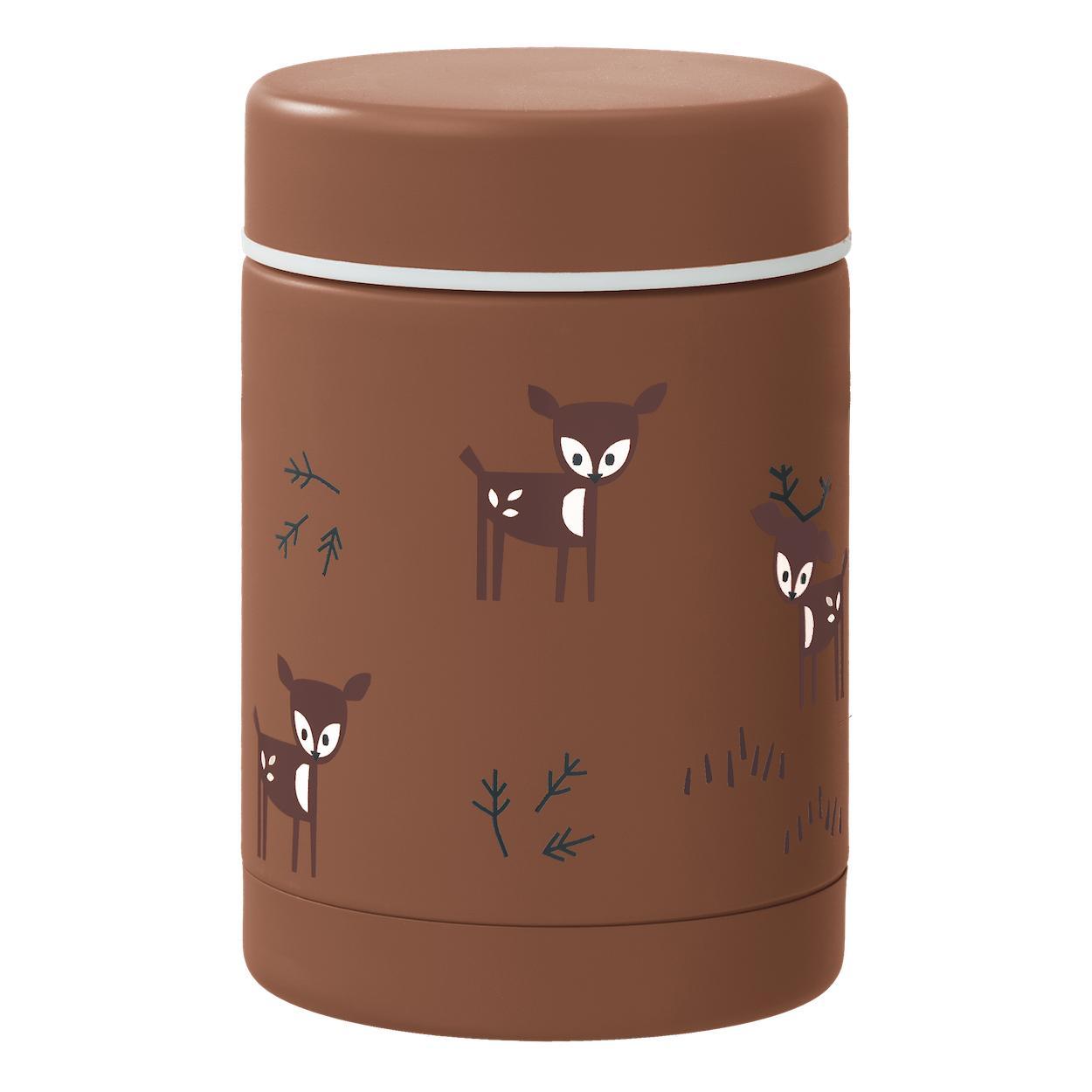 Fresk Double Walled Stainless Steel Food Pot - 300ml - Deer Amber Brown