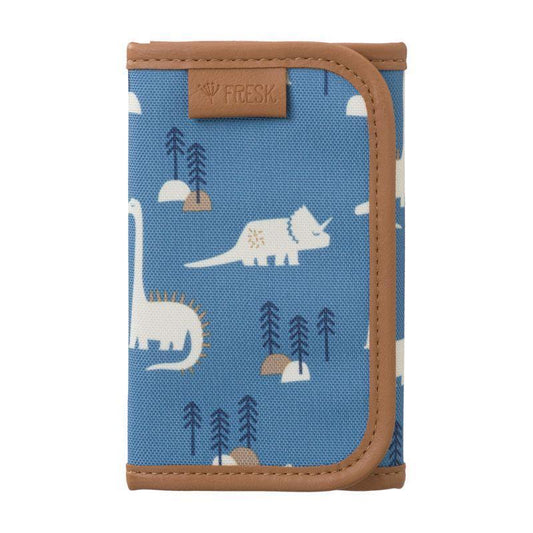 Fresk Dino RPET Billfold Wallet for Kids - Green/Brown - 14 x 9 x 2 cm