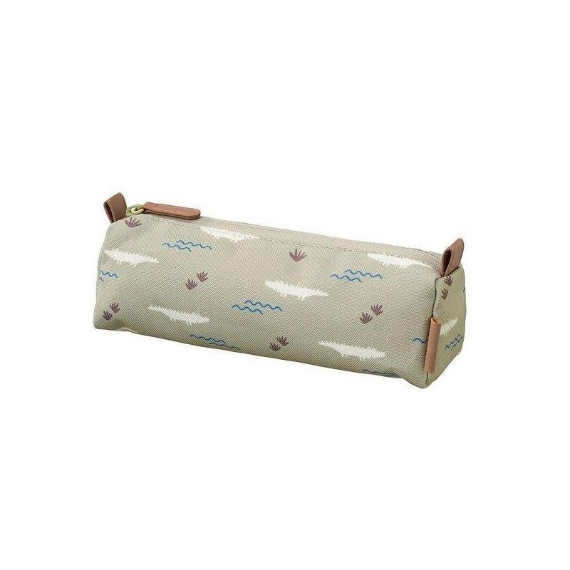 Crocodile Plumier by Fresk - 100% Recycled PET - GOTS Certified - Leather Details - 24 x 9 x 9 cm