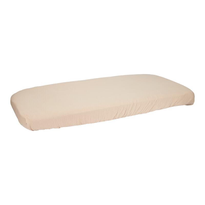 Drap-housse mousseline lit bébé 60 x 120 cm Beige - Little Dutch