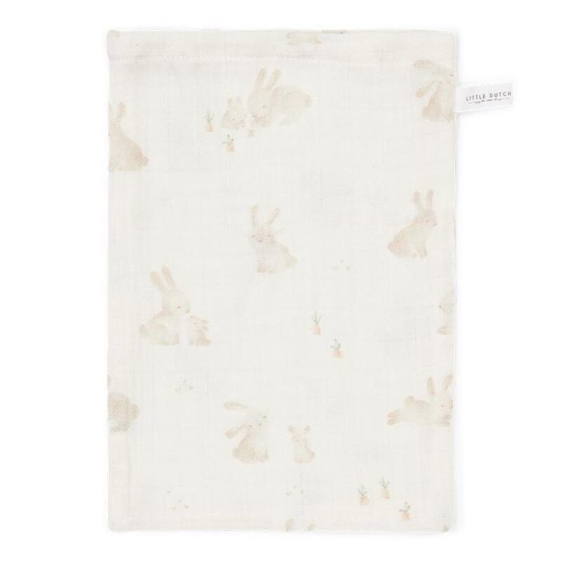 Gants de toilette lot de 2 en mousseline Baby Bunny / Beige - Little Dutch