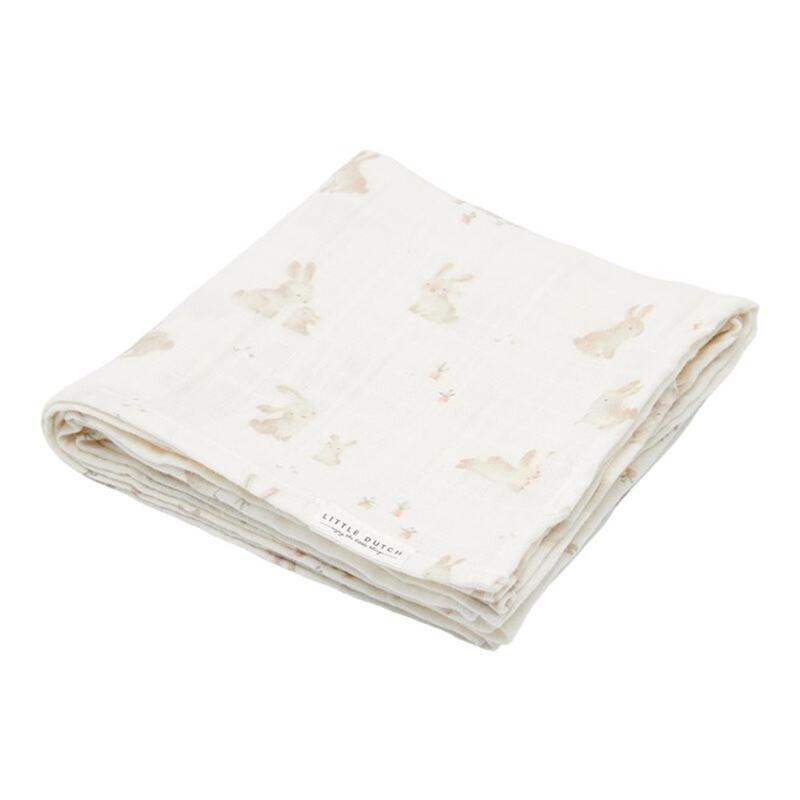 Langes tétras 70 x 70 mousseline lot de 2 Baby Bunny / Beige - Little Dutch