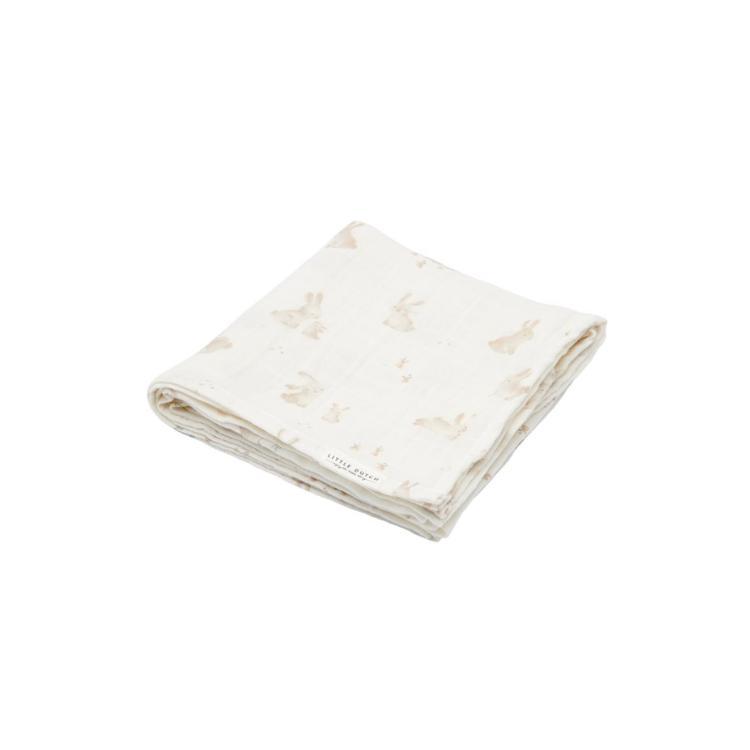 Maxi-lange tétra 120 x 120 cm mousseline Baby Bunny - Little Dutch