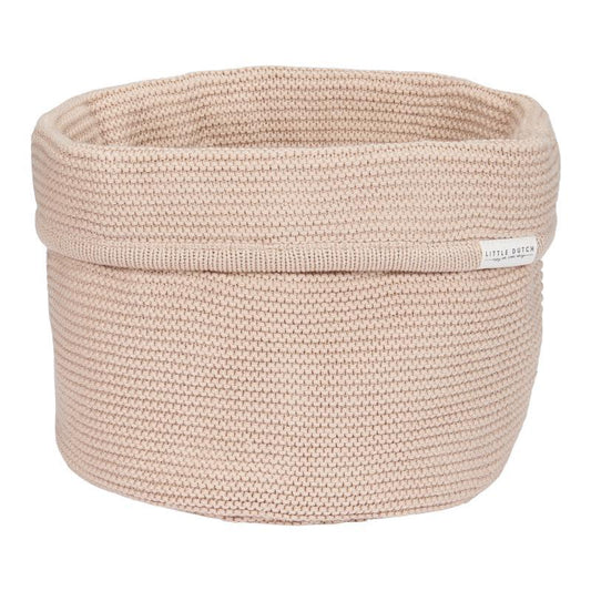 Panier de toilette tricoté rond Beige - Little Dutch