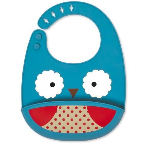 Bavoir en silicone Zoo - Hibou