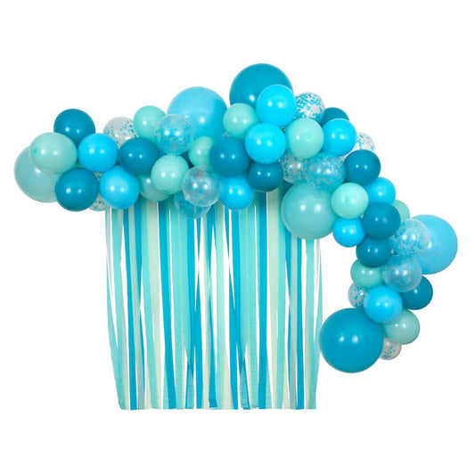 Guirlande - Ballons & papier crépon - Bleu