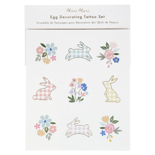 Oeufs De Pâques - kit de décoration tatouage - Gingham Bunny