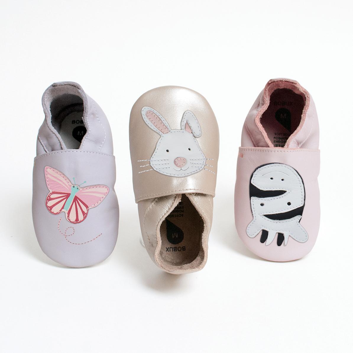 Chaussons Bobux bébé Soft Soles - Rabbit Gold