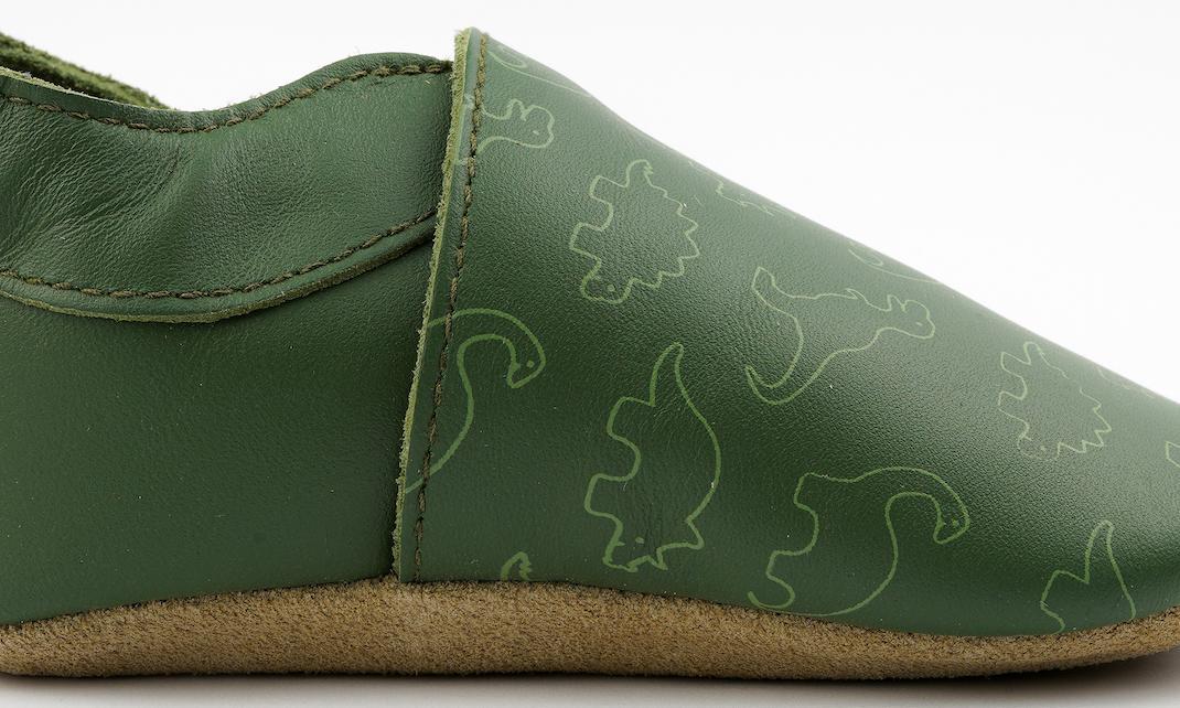 Chaussons Bobux Soft Soles - Dino olive