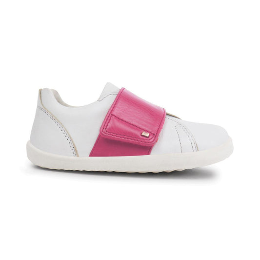 Chaussures Bobux Step up - Boston Trainer White + Pink