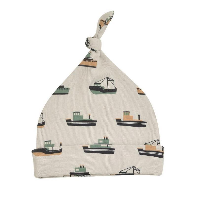 Bonnet en coton BIO - Bateaux Gris