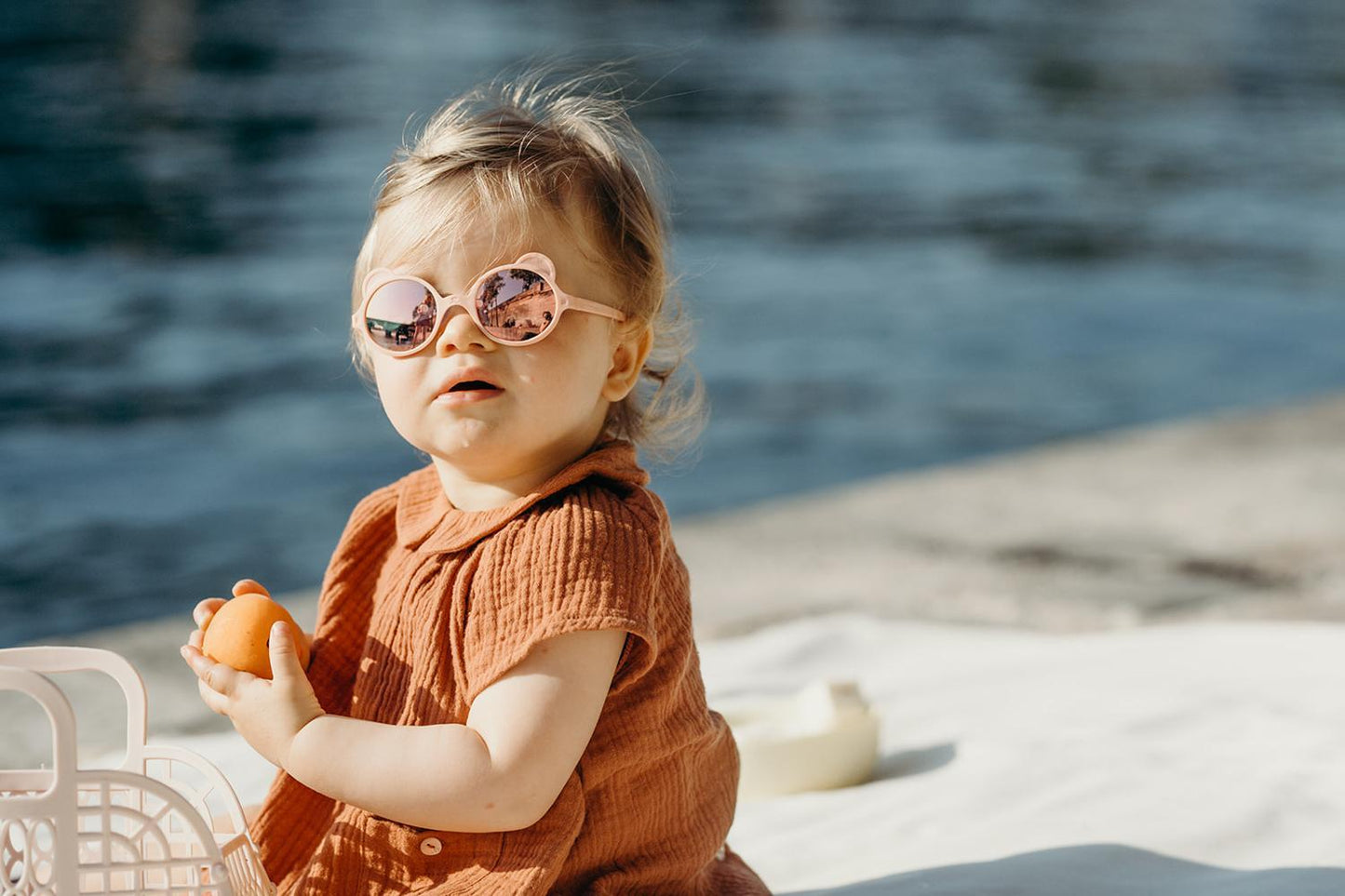 Lunettes de soleil bébé SUN Ourson - Pêche