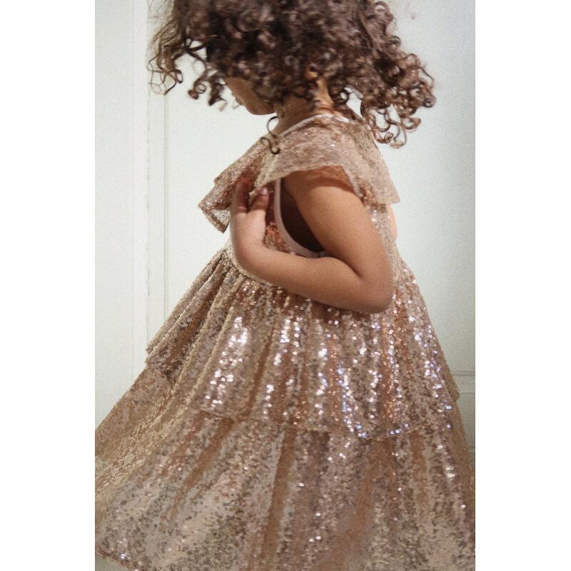 Robe à Paillettes Starla - Blush Doré - Konges Sløjd