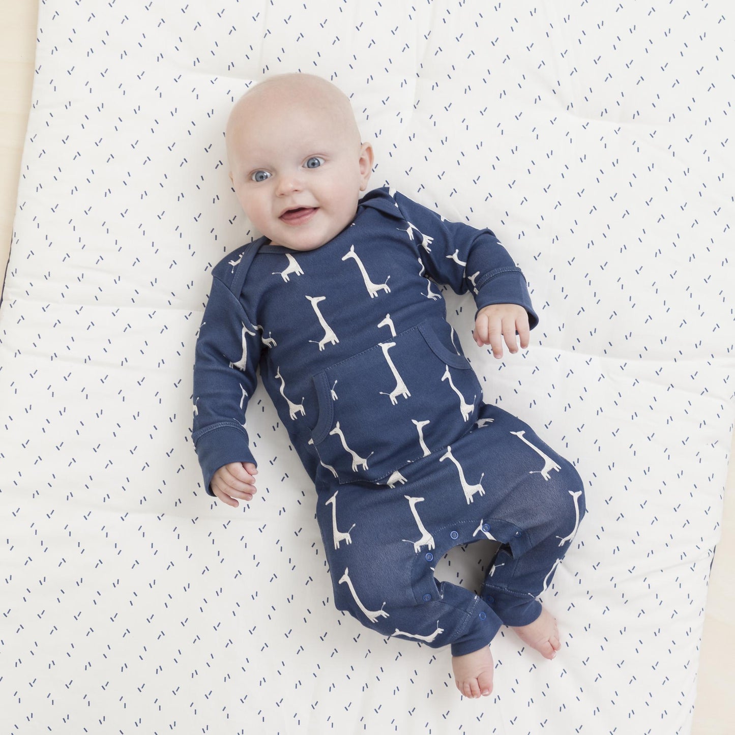 Baby Pyjamas - Indigo Blue Giraffe by Fresk