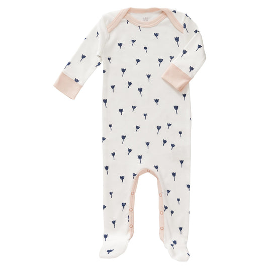 Baby Footed Pyjamas - Tulip Indigo Blue by Fresk.