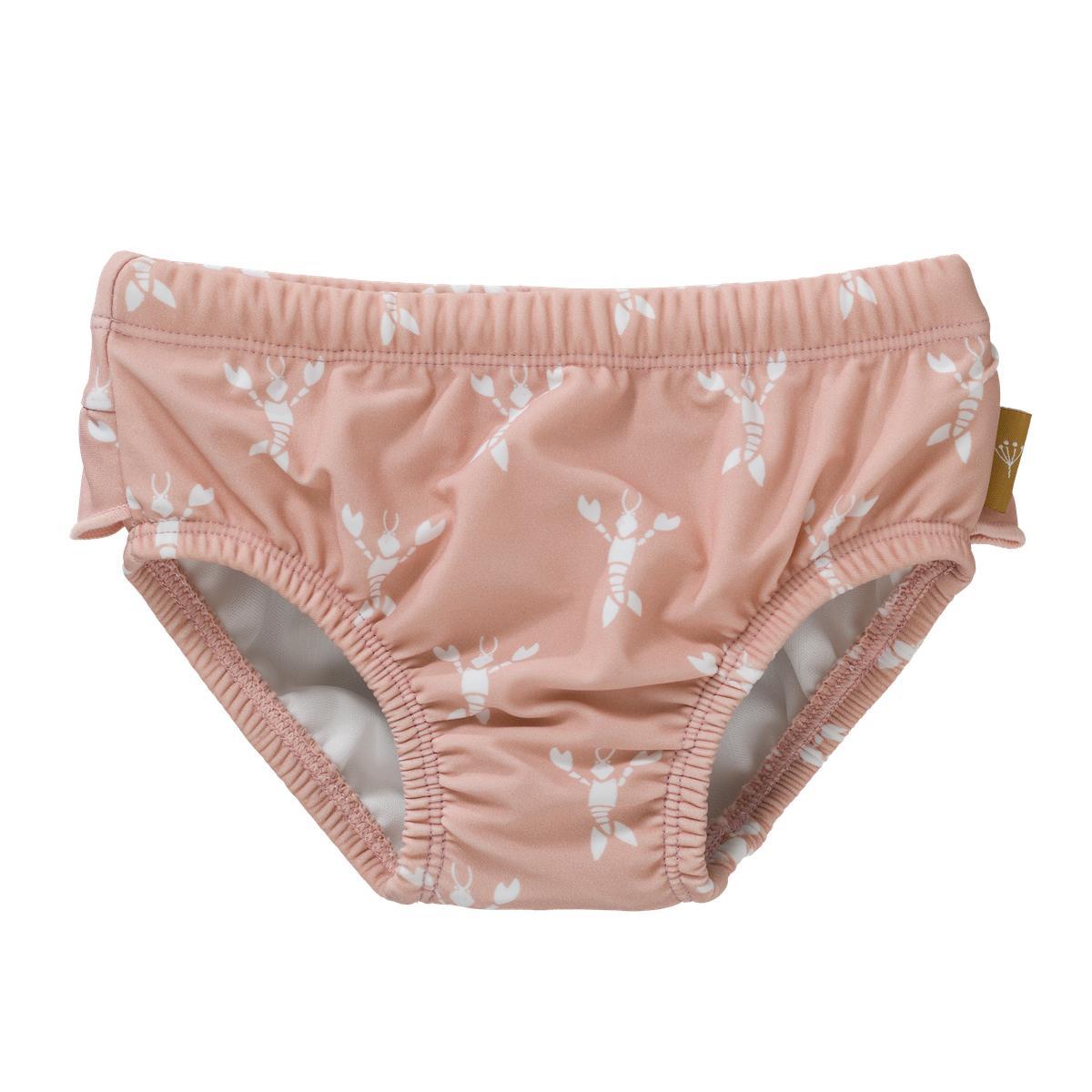 Baby UV protective swim shorts - Lobster Cameo Rose by Fresk