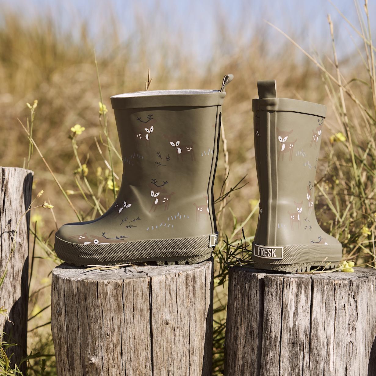 Rain Boots - Olive Deer by Fresk