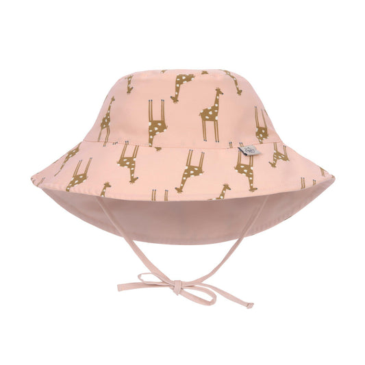 Chapeau de soleil réversible anti-UV - Girafe rose