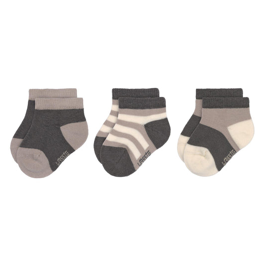 Lot de 3 paires de chaussettes basses - Anthracite & taupe