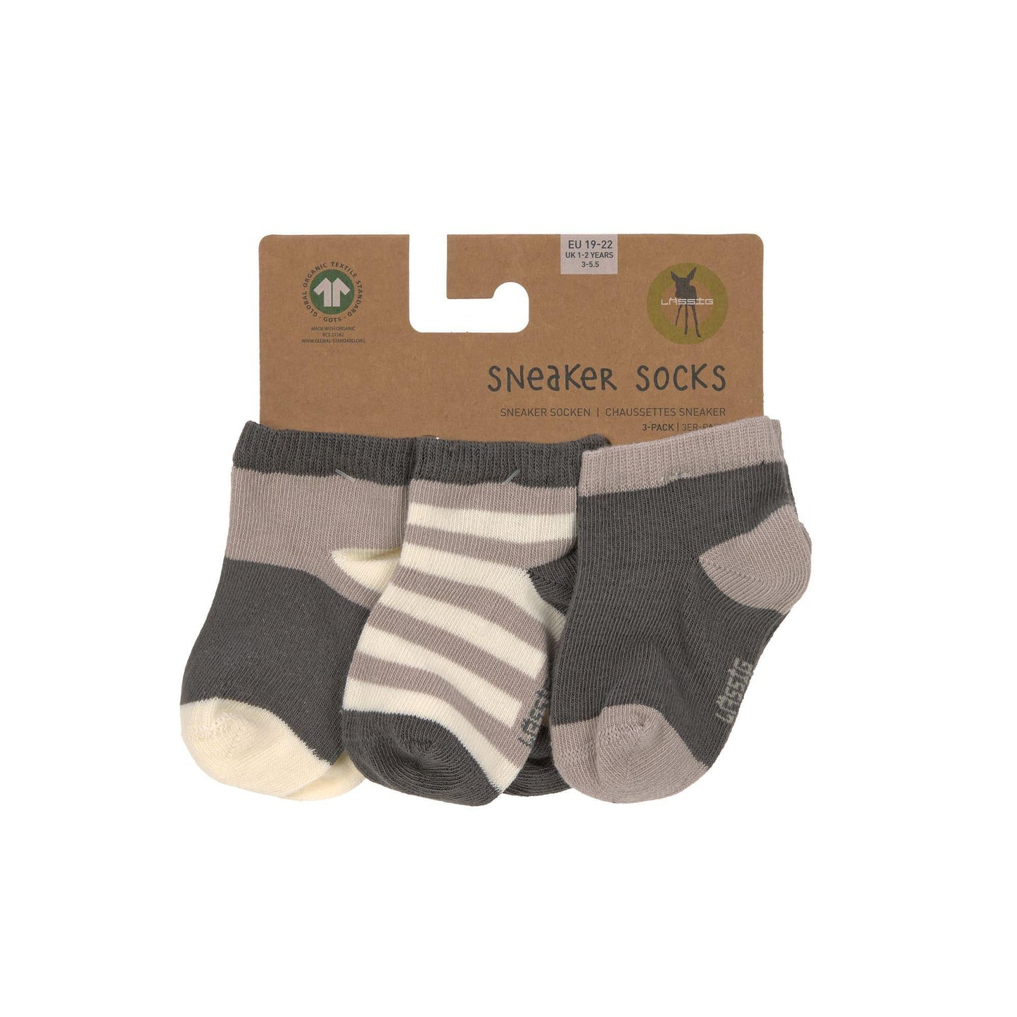 Lot de 3 paires de chaussettes basses - Anthracite & taupe