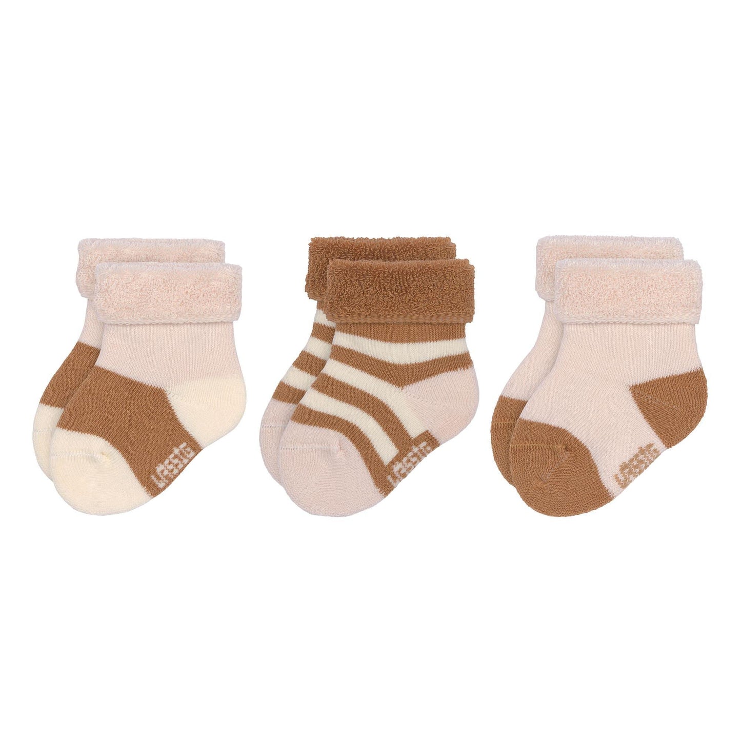 Lot de 3 paires de chaussettes - Terry pink & caramel