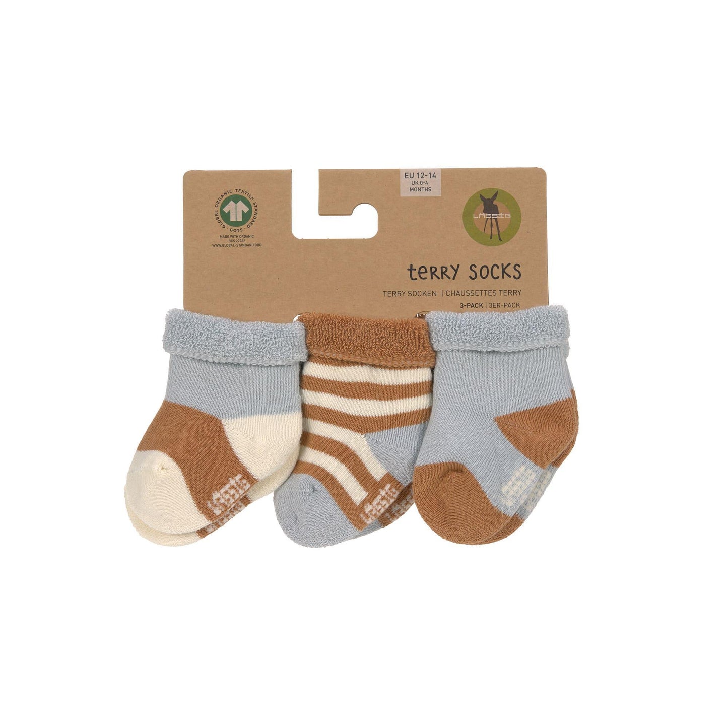 Lot de 3 paires de chaussettes - Terry light blue & caramel