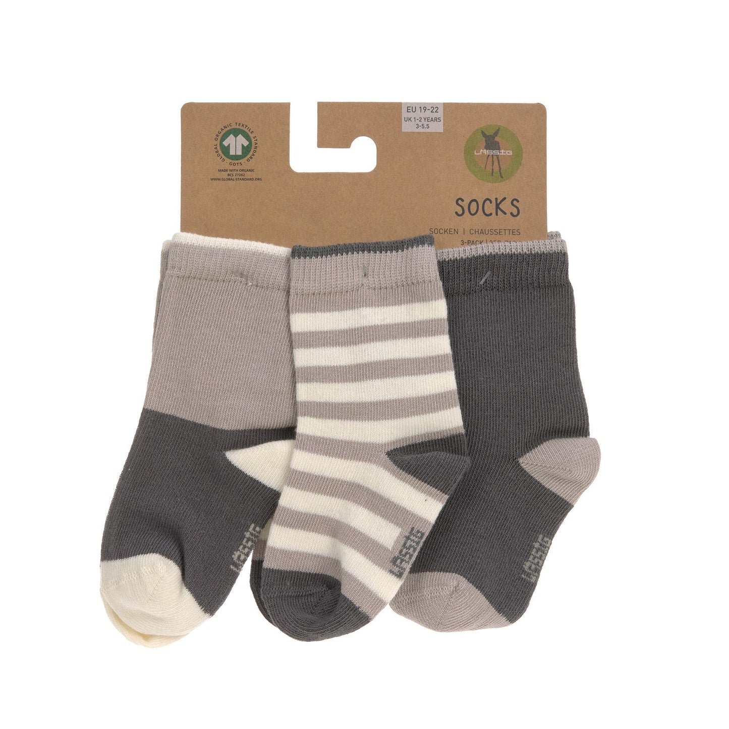 Lot de 3 paires de chaussettes - Anthracite & taupe