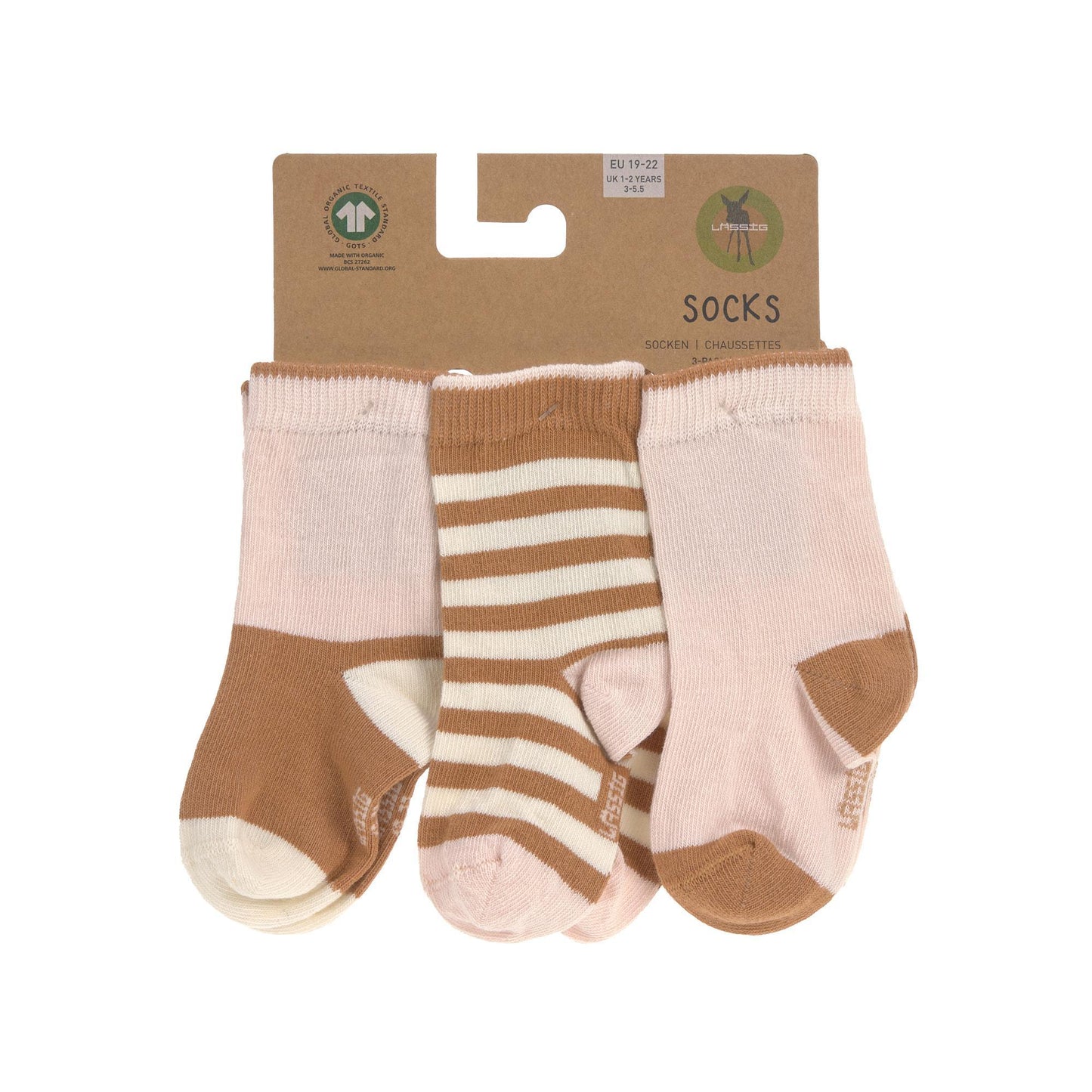 Lot de 3 paires de chaussettes - Pink & caramel