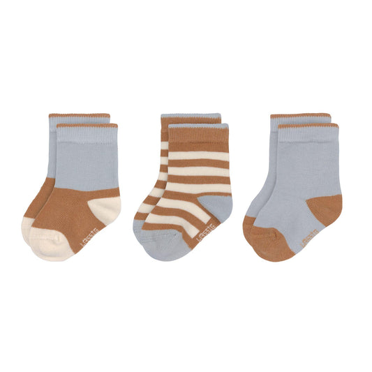 Lot de 3 paires de chaussettes - Light blue & caramel