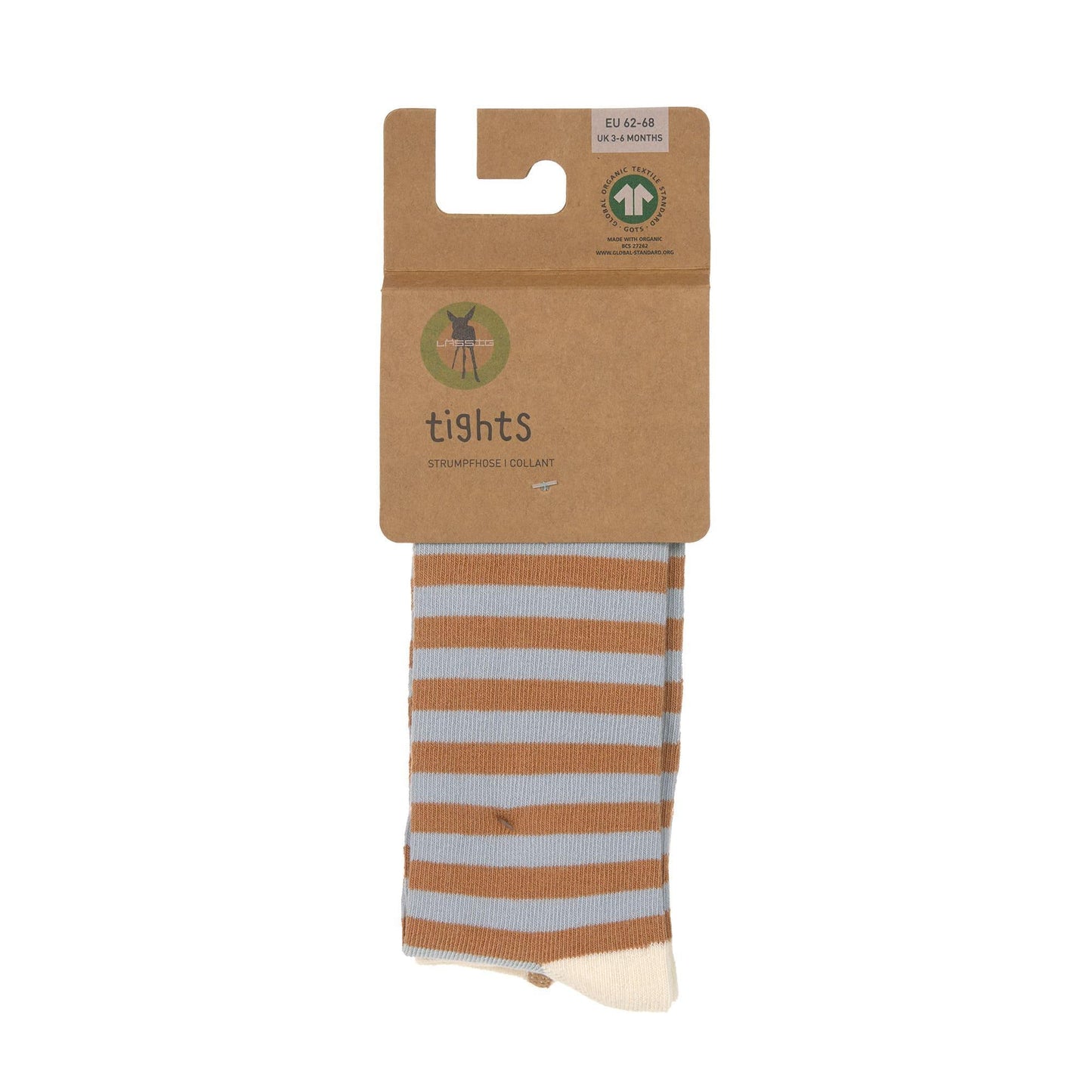 Collants - Stripes Light blue & Caramel