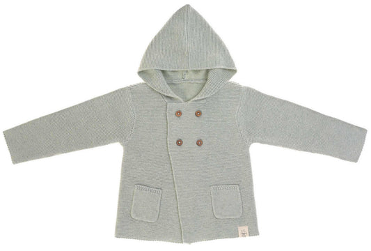 Gilet à capuche en tricot - Garden Explorer - Aqua-gris