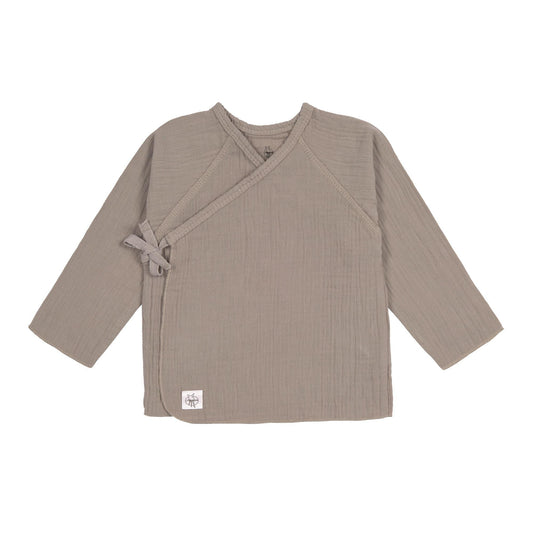 Kimono en mousseline de coton bio - Taupe