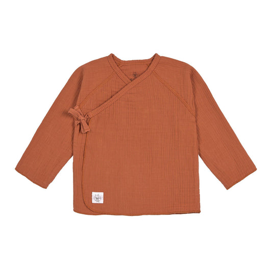 Kimono en mousseline de coton bio - Rust