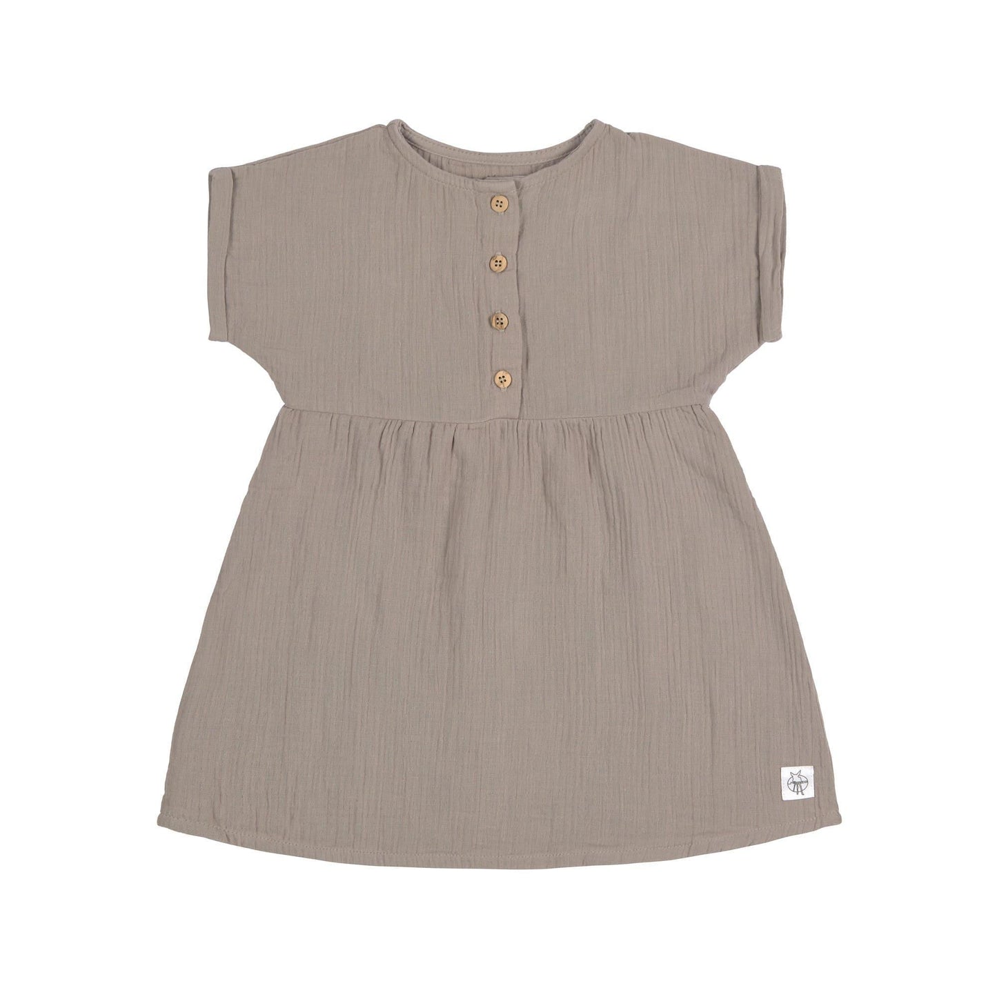 Robe en mousseline de coton bio - Taupe