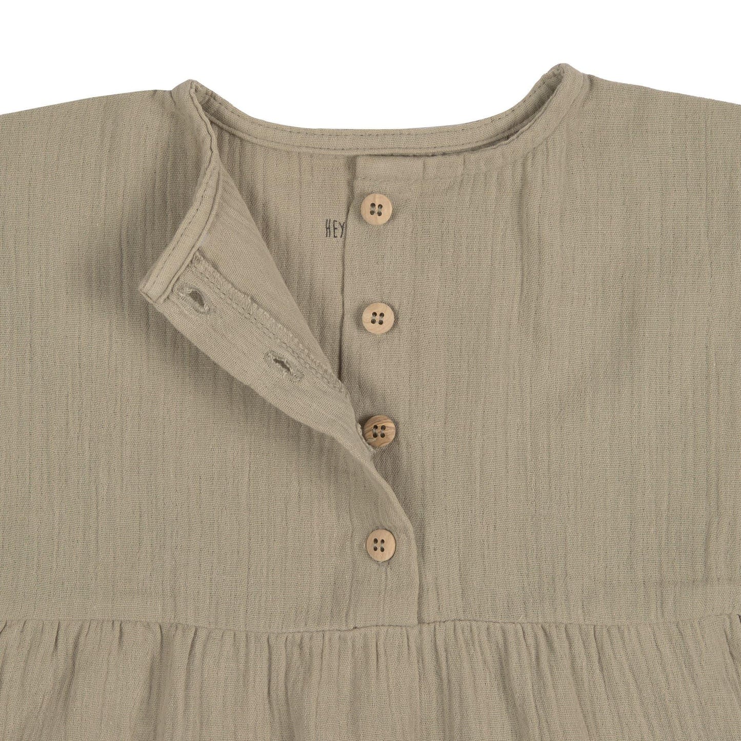 Robe en mousseline de coton bio - Olive