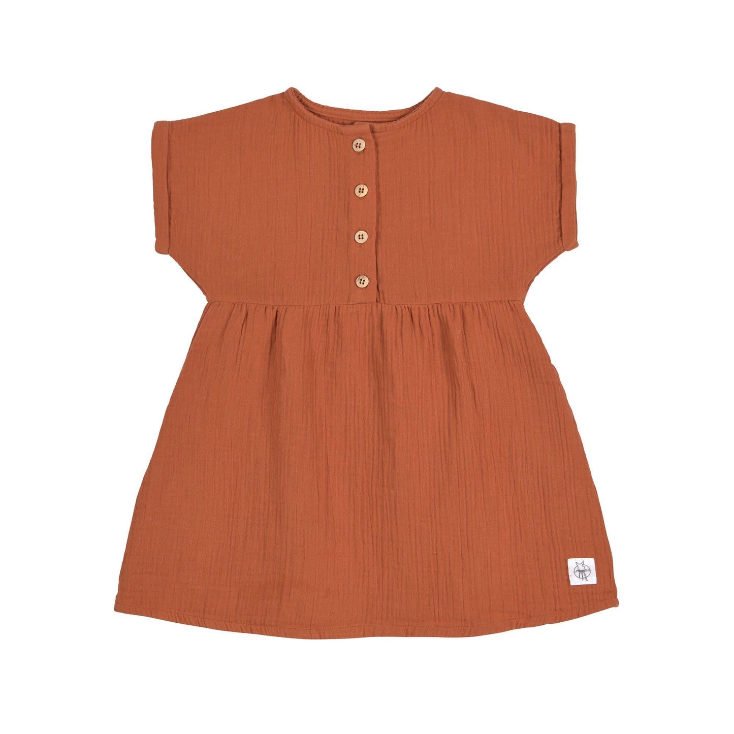 Robe en mousseline de coton bio - Rust