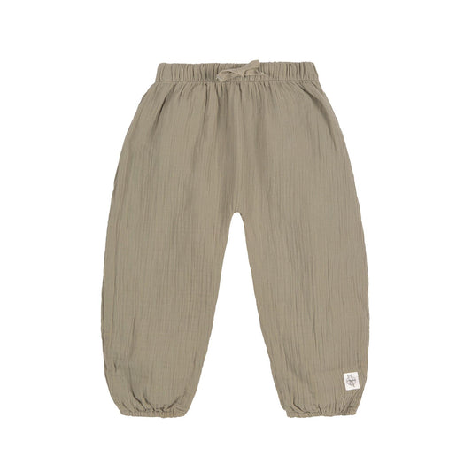 Pantalon en mousseline de coton bio - Olive